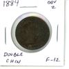 Image 1 : 1884 Canadian Victorian Large Cent. Obverse 2 (Double Chin). F-12.