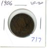 Image 2 : 1906 Canadian Large Cent. VF-20.