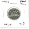 Image 1 : 1957 Bug Tail 5 Cents. There is a small Die Chip on the beaver’s tail that looks like a Bug