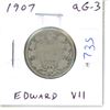 Image 1 : 1907 Canadian Silver 25 Cents. King Edward VII. aG-3. Readable Date.
