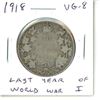 Image 1 : 1918 Canadian Silver 50 Cents. Issued during the last year of World War I. VG-8.