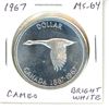 Image 1 : 1967 Canadian Silver Dollar. One Year Type. MS-64 with Cameo. Bright White.