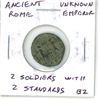 Image 1 : Ancient Rome. Unknown Emperor. Reverse has 2 soldiers with standards. AE.