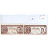 Image 2 : Lot of 2 Hong Kong 1 Cent Notes. One depicts King George VI, the other Queen Elizabeth. Uncirculated