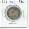Image 1 : 1931 Canadian Twenty-Five Cent.