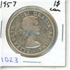 Image 1 : 1957 Canadian Silver Dollar.