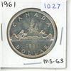 Image 1 : 1961 Canadian Silver Dollar.