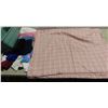 Image 1 : More than 6 metre pink colour check winter fabric + small pieces of various colour fabrics