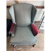 Image 1 : Green Wingback Chair. (Height 40, Length 26 Inches)