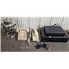 Image 1 : electric coffee/tea percolator, 2 landline phones, a rca home theatre vcr and a philips dvd/blueray 