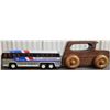 Image 2 : vintage 1979 buddy L corp grey hound Americruiser bus and vintage handmade wooden truck