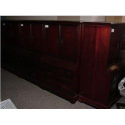 Mahogany Multi Drawer Cabinet With TV Hutch