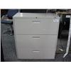 Image 1 : Cream 3 Drawer Lateral Filing Cabinet