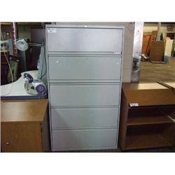 Grey 5 Drawer Lateral File Cabinet