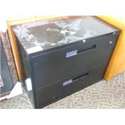 Black 36" 2 Dr Lateral File Cabinet