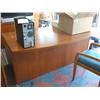 Image 1 : Cherry Oak Bowfront Double Pedestal Executive Desk