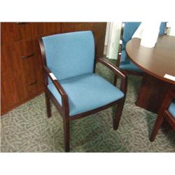 Cherry Framed Blue Client Chair