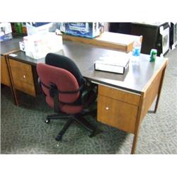 Oak Double Pedestal Desk