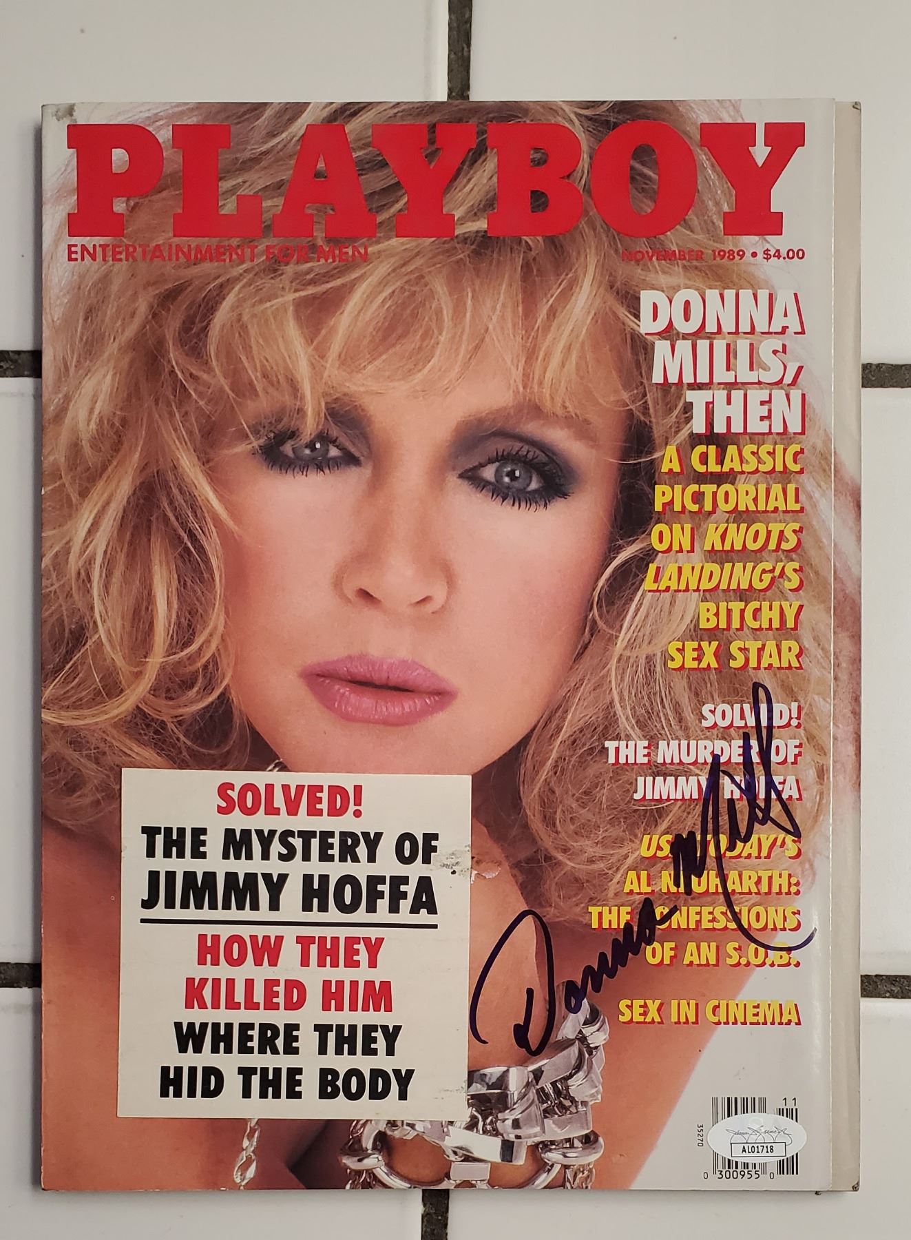 Donna Mills, Knots Landing (1980-93). Signed 11/89 Playboy Magazine ...