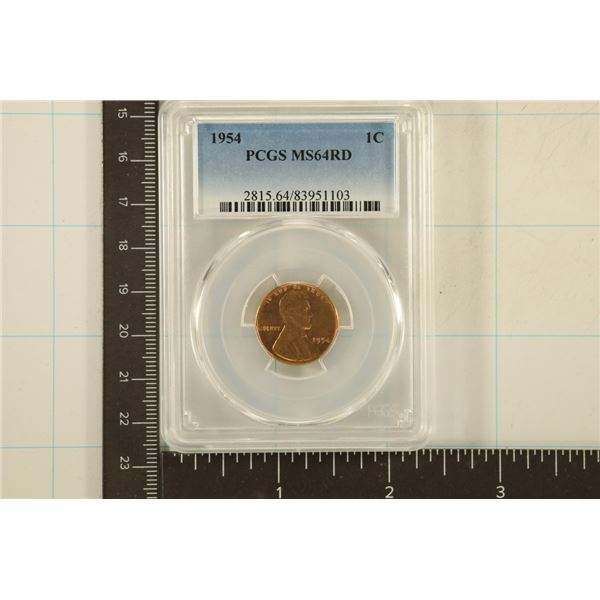 1954 LINCOLN WHEAT CENT PCGS MS64RD