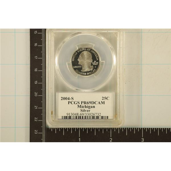 2004-S SILVER MICHIGAN QUARTER PCGS PR69 DCAM