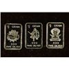 Image 1 : 3- 1 GRAM .999 FINE SILVER PROOF INGOTS: SKULL,