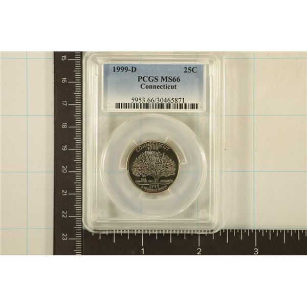 1999-D CONNECTICUT QUARTER PCGS MS66