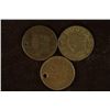 Image 1 : 3 US LARGE CENTS: 1817 (WITH HOLE), 1822 (RIM