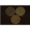 Image 2 : 3 US LARGE CENTS: 1817 (WITH HOLE), 1822 (RIM