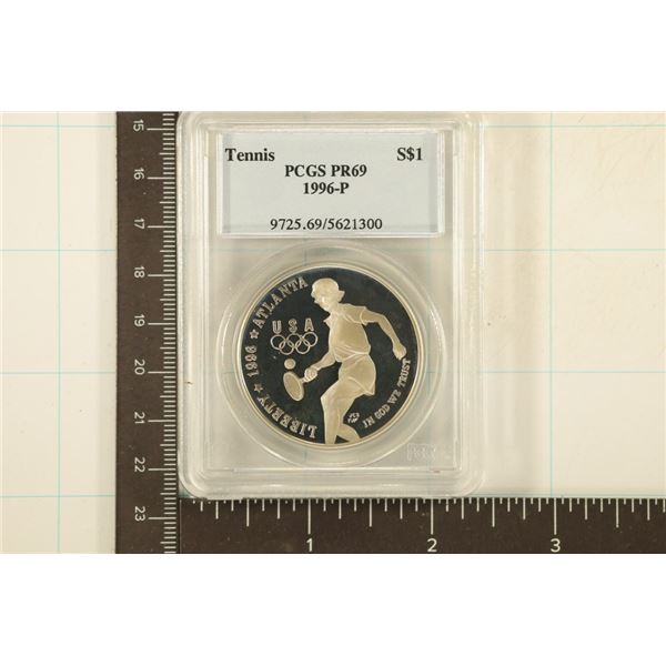 1996-P US SILVER DOLLAR "TENNIS" PCGS PR69
