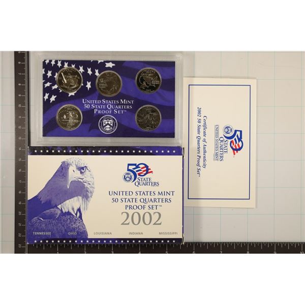 2002 US 50 STATE QUARTERS PROOF SET WITH BOX