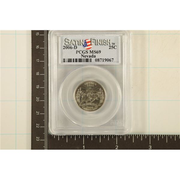 2006-D NEVADA QUARTER PCGS MS69 SATIN FINISH