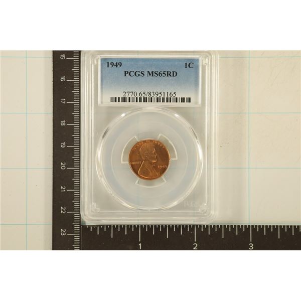 1949 LINCOLN WHEAT CENT PCGS MS65RD