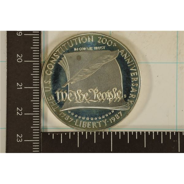 1987-S US SILVER "CONSTITUTION" DOLLAR. PROOF