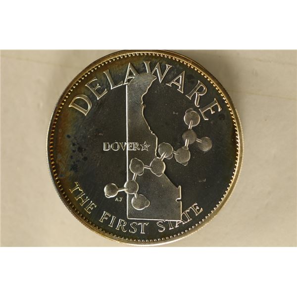 .46 TROY OZ. PROOF STERLING SILVER "DELAWARE"