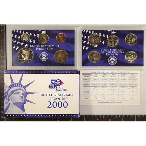 2000 US PROOF SET (WITH BOX) AND CERTIFICATE
