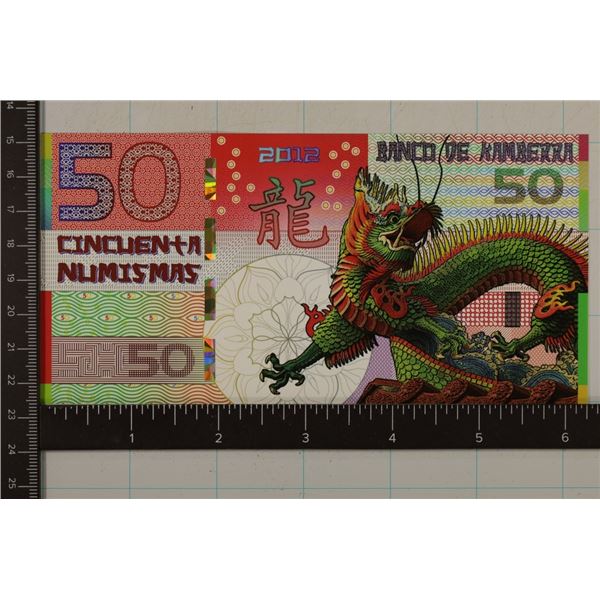 2012 BANK OF KAMBERRA 50 NUMISMAS CU POLYMER