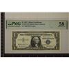 Image 1 : 1957 US $1 SILVER CERTIFICATE BLUE SEAL PMG 58