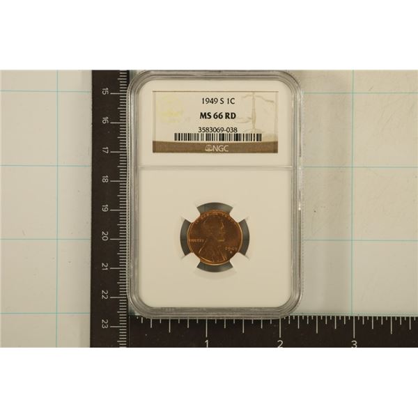 1949-S LINCOLN WHEAT CENT NGC MS66RD