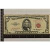 Image 1 : 1953-A US $5 RED SEAL STAR NOTE