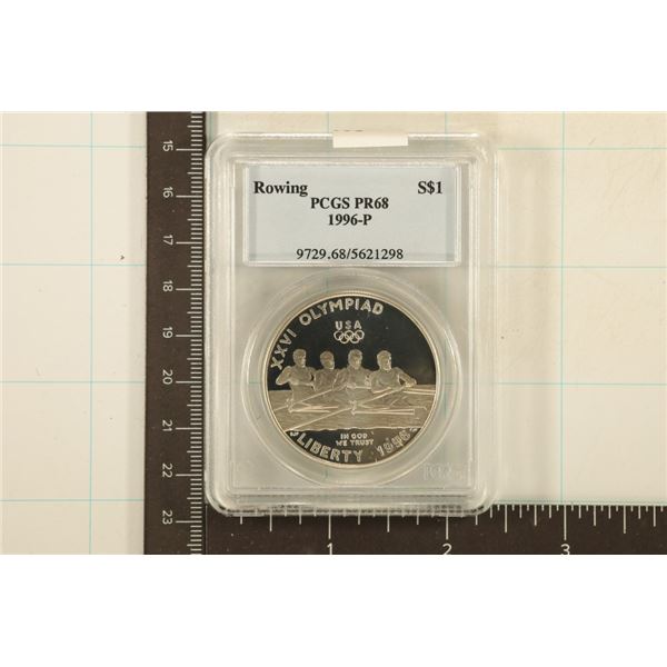1996-P ROWING US SILVER DOLLAR PCGS PR68