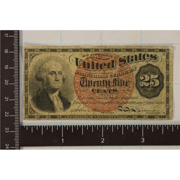 1863 US 25 CENT FRACTIONAL CURRENCY