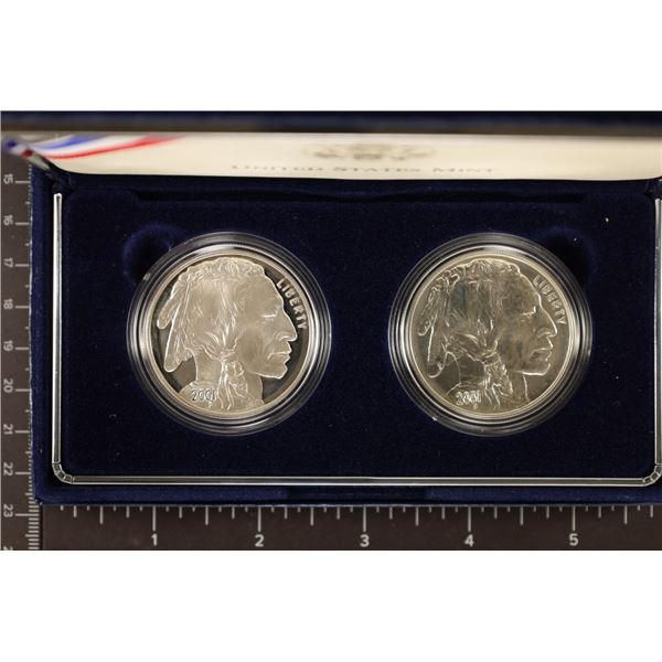 2001-P & D US 2 COIN BUFFALO SILVER DOLLAR SET