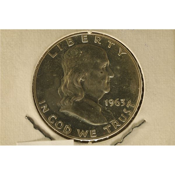 1963 SILVER FRANKLIN HALF DOLLAR. PROOF