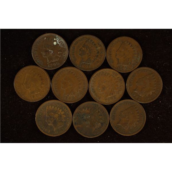 10-1900'S INDIAN HEAD CENTS THE 1900 IS EXTRA FINE