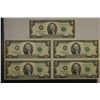 Image 1 : 5-2003 US $2 FRN, GREEN SEALS WITH CONSECUTIVE