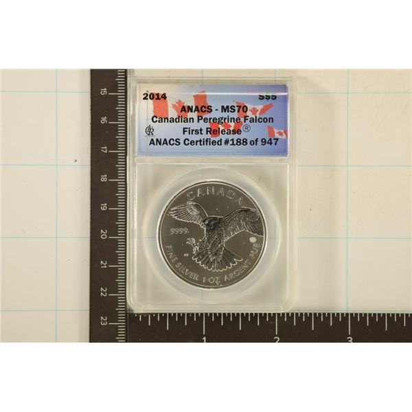 2014 CANADIAN PEREGRINE FALCON ANACS MS70