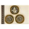 Image 1 : 3-CASINO $10 SILVER TOKENS (UNC) CAESERS TAHOE