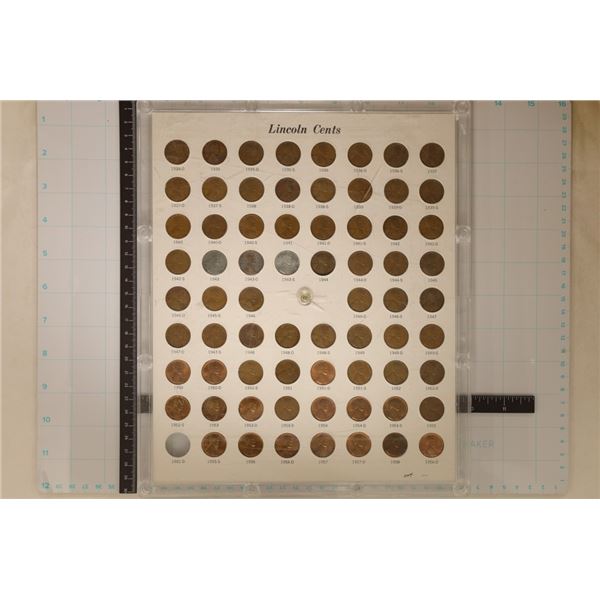 69-LINCOLN CENTS IN CAPITAL PLASTICS HOLDER: 1934-