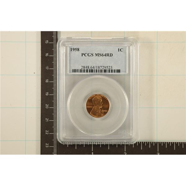 1958 LINCOLN WHEAT CENT PCGS MS64RD